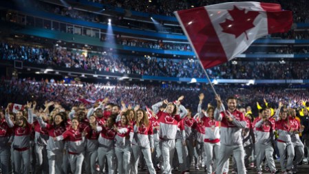 Opening Ceremony - TO2015 Mark Oldershaw leads Canada out to Pan Am Games Opening Ceremony at TO2015.