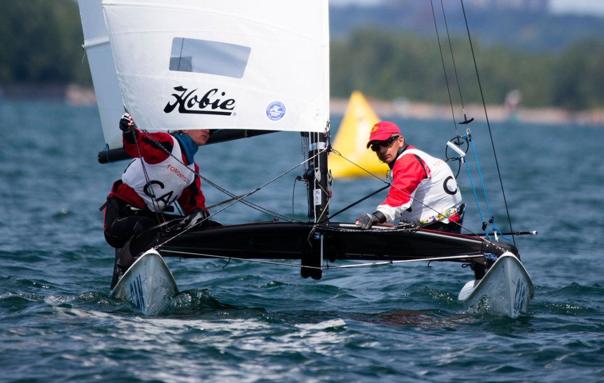 The eam of Dan Borg (skipper) and Laina Giovando finished 5th in the Hobie 16 category. (Photo: John Fernandez)