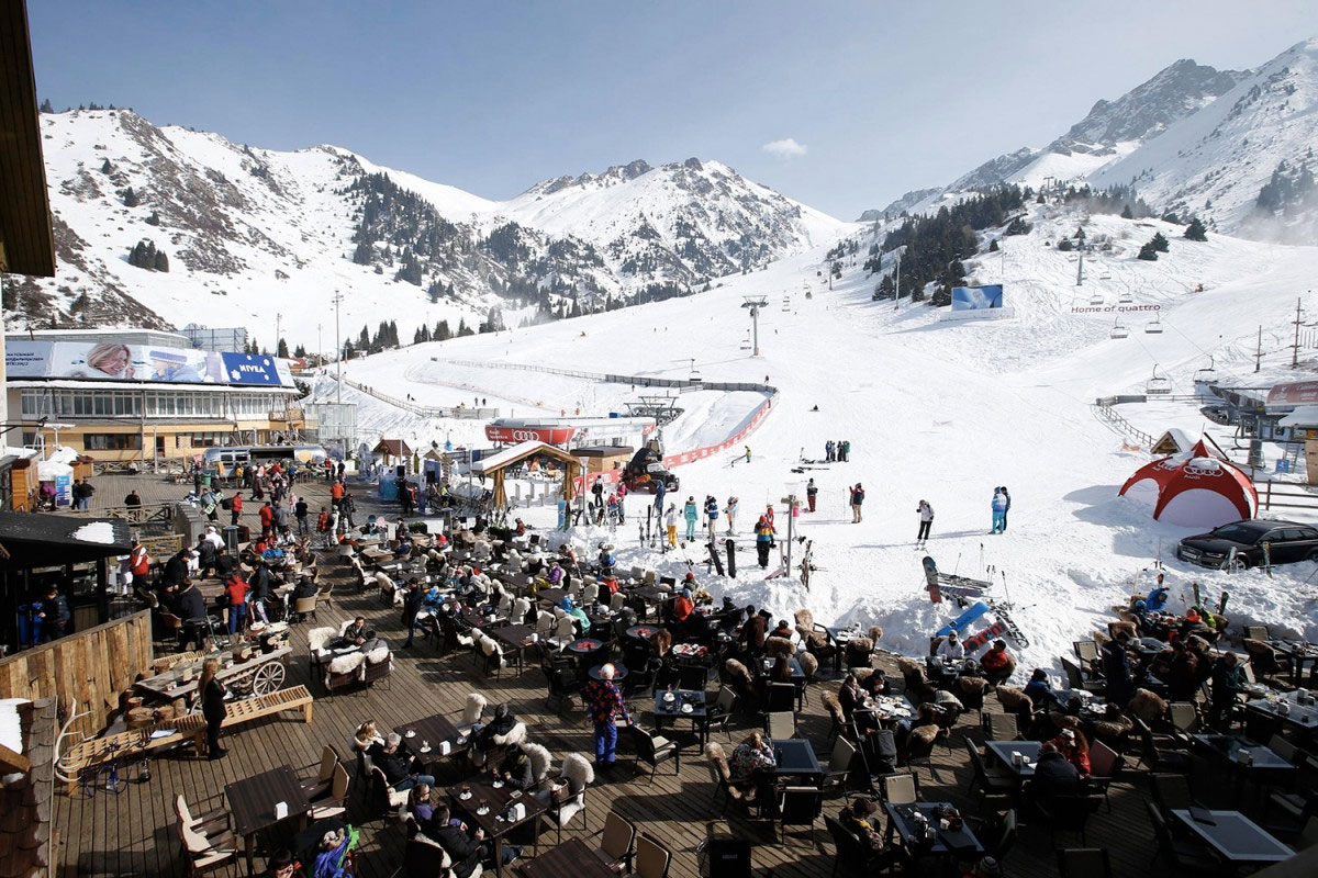 Shymbulak is a popular resort destination for skiers in or near Almaty.