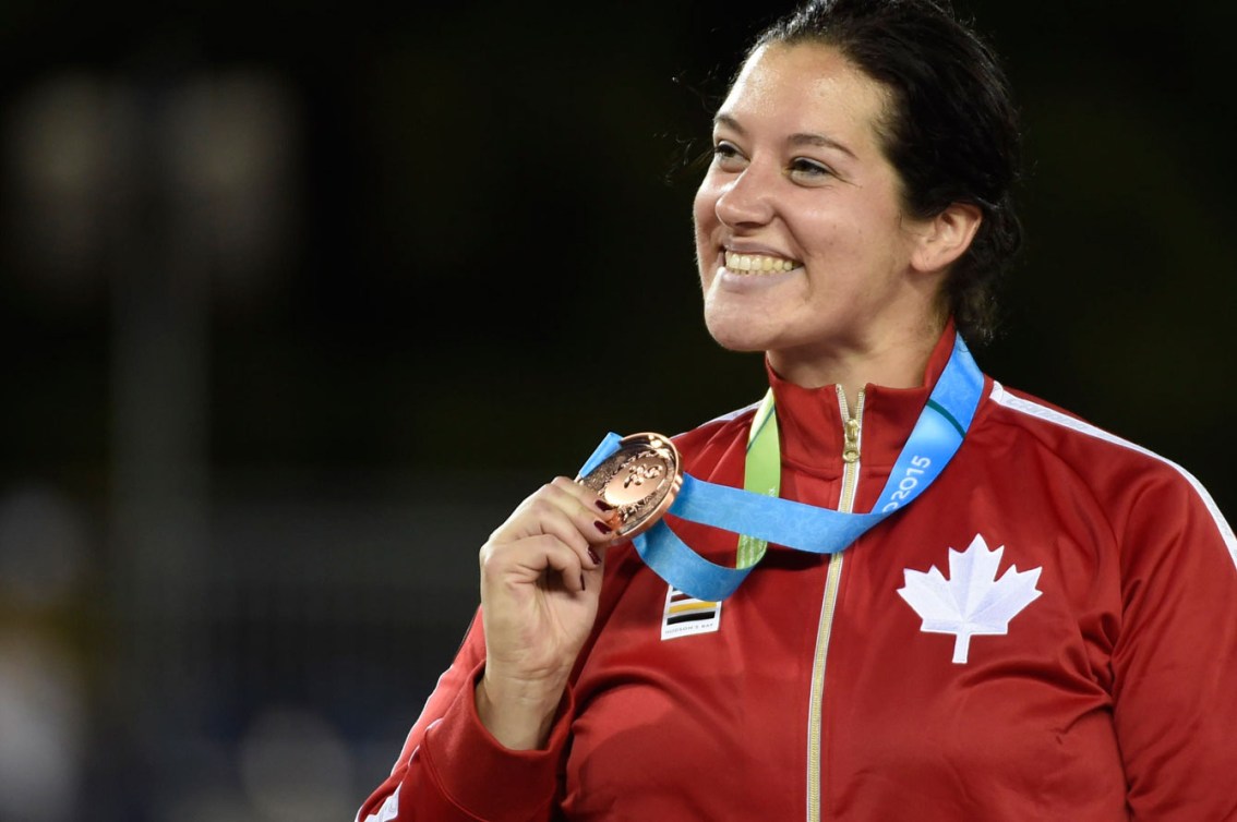 Sultana Frizell threw to a bronze in the women's hammer throw on July 21, 2015 at Toronto 2015.