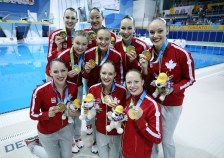 Team Canada wins the gold medal in Synchronized Swimming.