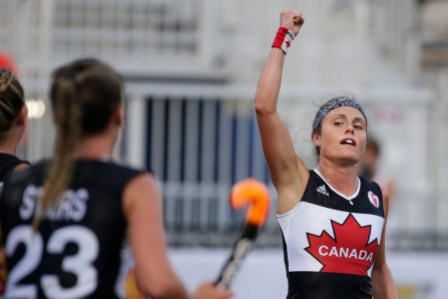 Thea Culley Thea Culley celebrates after scoring against the Dominican Republic