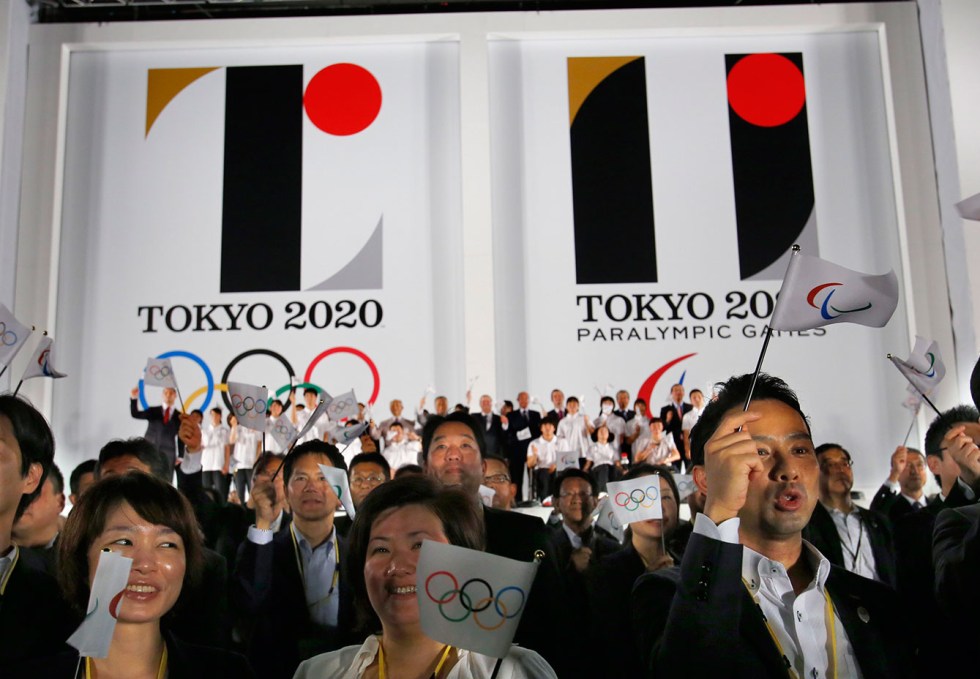 Tokyo 2020 Olympic and Paralympic emblems released at an event in Tokyo.