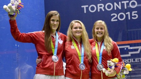Canada's Women's Squash Team takes gold in the final against USA.