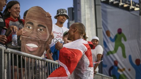 Damian Warner Damian Warner with friends and family after winning the decathlon at the Pan Am Games in Toronto on July 23, 2015.
