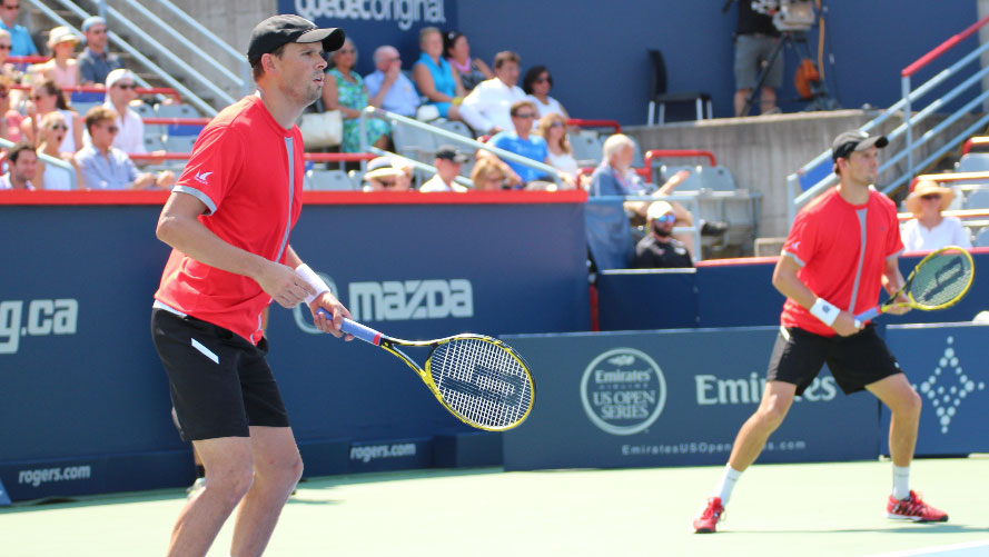 Bob and Michael Bryan won the men's doubles title at 2015 Rogers Cup in Montreal, beating Canadian Daniel Nestor and Edouard Roger-Vasselin of France in the final.