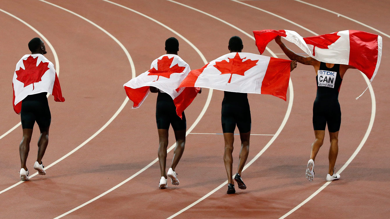 Canada wins 4x100m relay bronze at the World Championships Team Canada Official Olympic Team