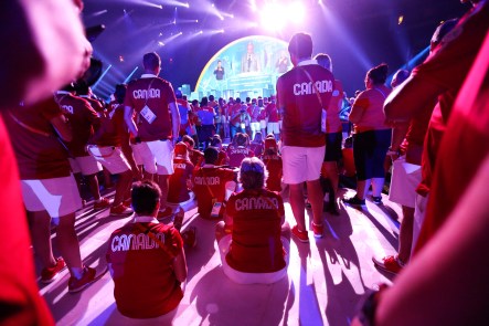 Canada Pan Am Games Closing The Canadian delegation watches a performance during the closing ceremony of the Pan Am Games
