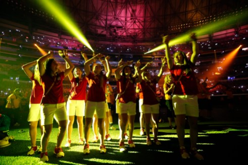 Canada Pan Am Games Closing Canadian athletes dance during a performance at the closing ceremony of the Pan Am Games