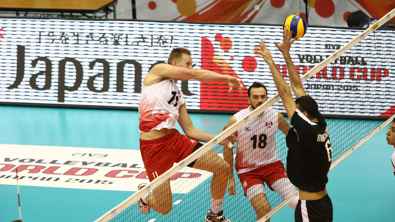 Daniel Cornelius Jansen Vandoorn goes up to spike against Egypt at the FIVB World Cup on September 9, 2015 (Photo: FIVB).