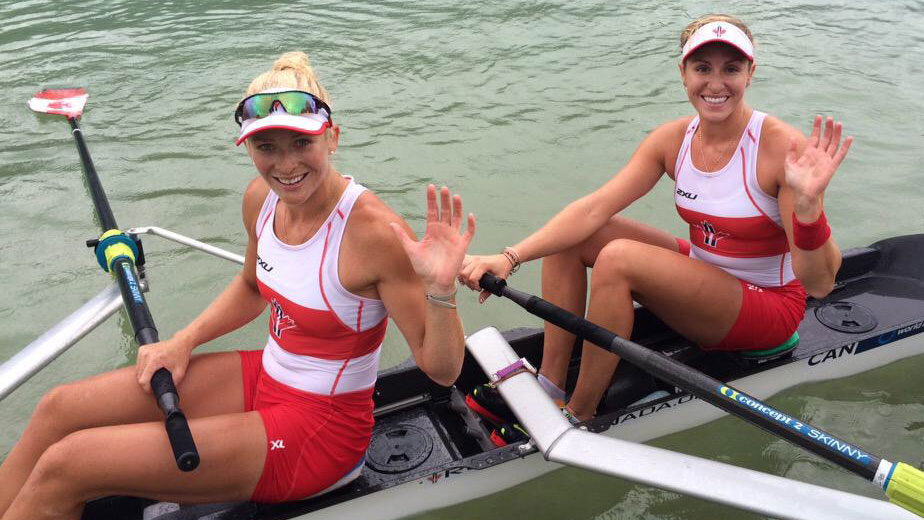 Jennifer Martins and Christy Nurse in women's pair at the 2015 World Championships (Photo: Rowing Canada). 