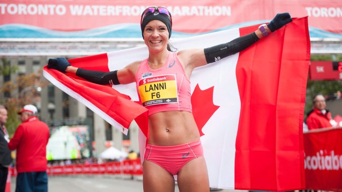 Lanni Marchant was the top Canadian at the Toronto Waterfront Marathon on October 18, 2015.