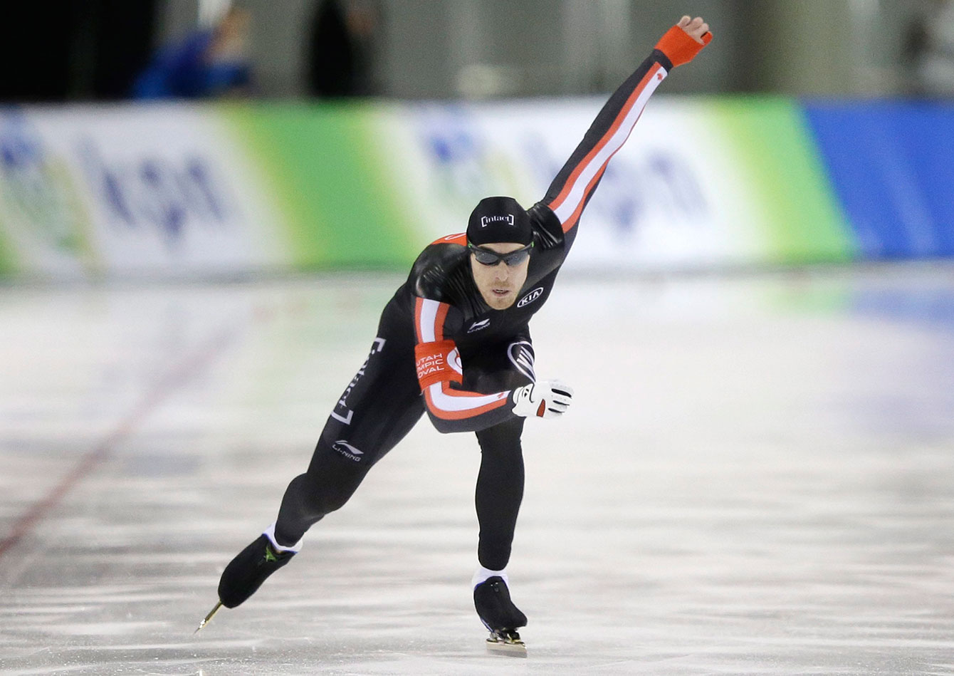 William Dutton in the 500m during a World Cup stop in Utah on November 22, 2015. 