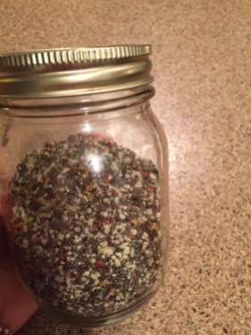 IMG_1105 Super seed mix of chia seeds, flax seeds, and hemp hearts which are high in protein, calcium, fibre, iron, and omega-3