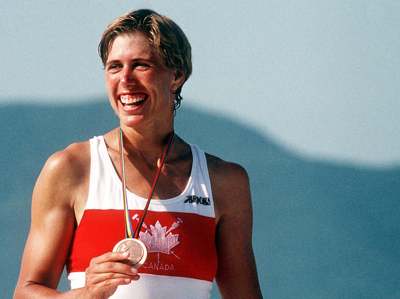 Silken Laumann after winning her Barcelona 1992 Olympic rowing bronze medal.