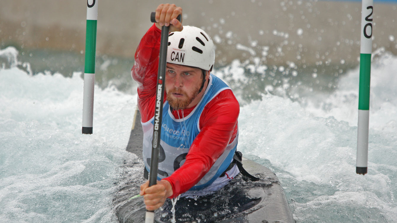 Cameron Smedley at the Olympic whitewater stadium in Rio de Janeiro on November 29, 2015. Smedley finished second at the Rio 2016 test event. 