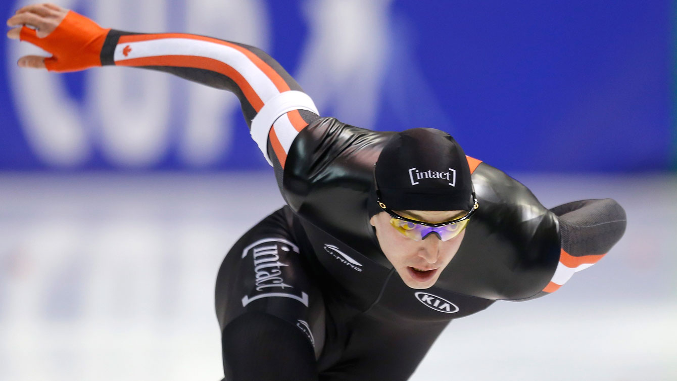 Alex Boisvert-Lacroix in the first of two 500m World Cup races over the weekend in Heerenveen, Netherlands on December 11, 2015. 