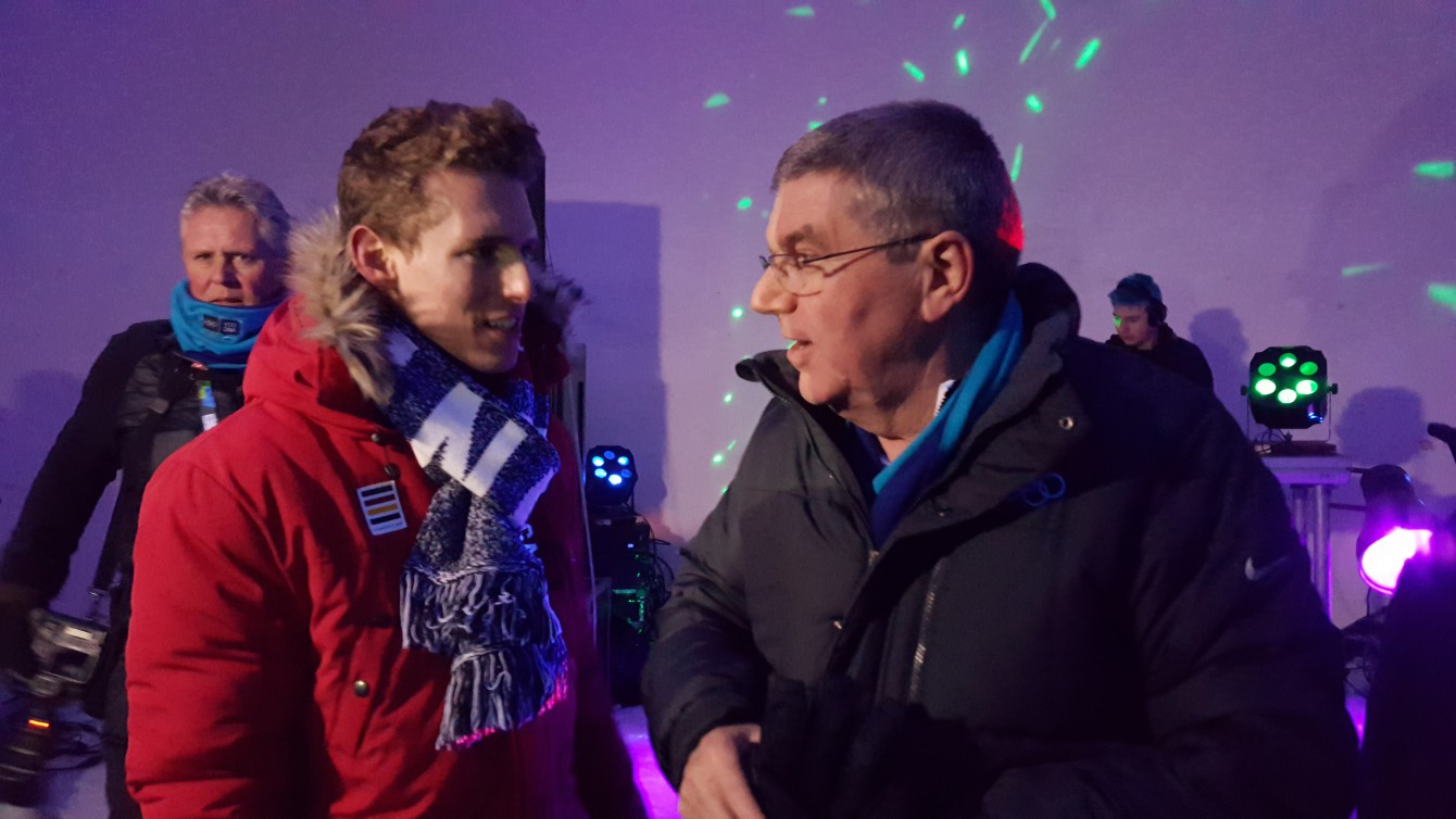 Chatting with International Olympic Committee President Thomas Bach at Sjoggfest.