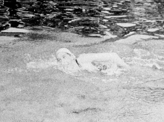 George Hodgson in the 400m freestyle at the Stockholm Games in 1912