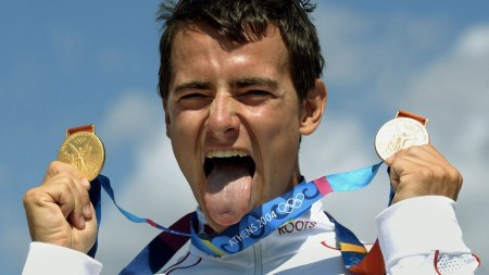 Adam van Koeverden Adam van Koeverden with his two medals at Athens 2004.