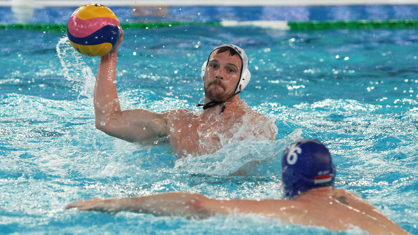 Canada plays to a victory against Hungary at the men's Olympic Qualifation tournament in Trieste. Photo: Claudio Micali