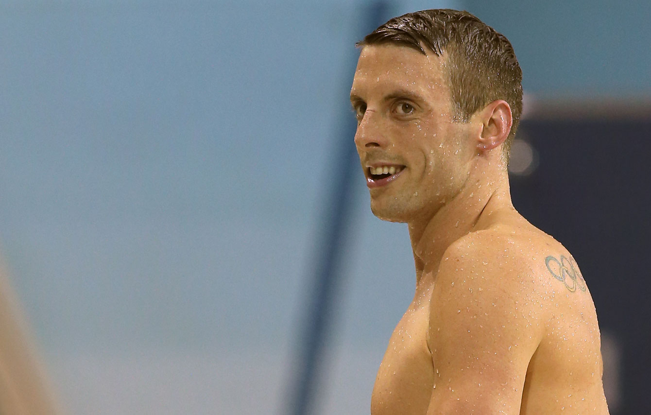 Ryan Cochrane at the Olympic swimming trials on April 7, 2016 (Photo: Scott Grant via Swimming Canada).