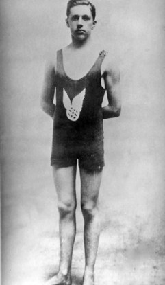 George Hogdson in his competition suit