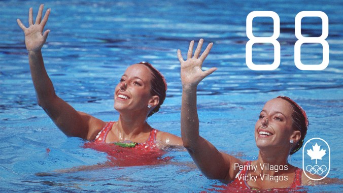 Day 88 - Penny and Vicky Vilagos: Barcelona 1992, synchronized swimming (silver)