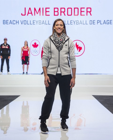 Jamie Broder at the 2016 Team Canada Olympic clothing launch by Hudson's Bay on April 12, 2016.