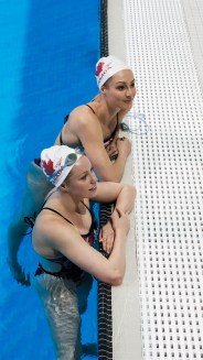 Simoneau and Thomas at the Toronto Pan Am Sports Centre during their Toronto visit before the Rio 2016 Games. (Thomas Skrlj/COC)