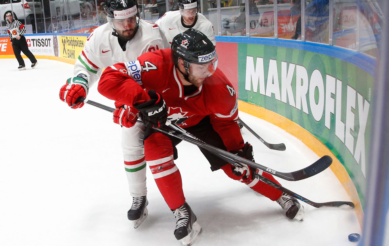 Taylor Hall during the Hockey World Championships on St. Petersburg, Russia, on May 8, 2016. (AP Photo/Dmitri Lovetsky)