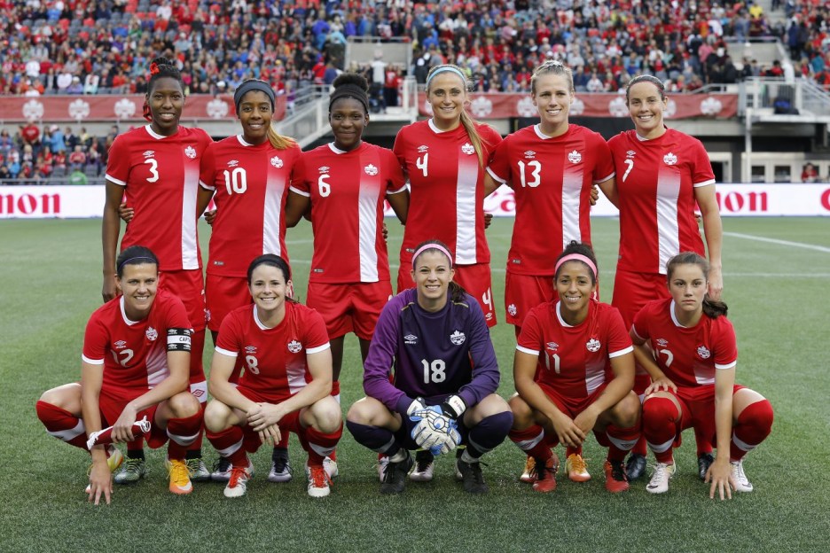 Canada's starting XI poses for a picture