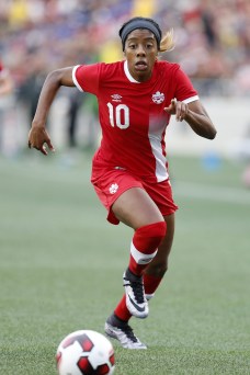Ashley Lawrence started at midfield for Canada against Brazil on June 7, 2016 (Greg Kolz).