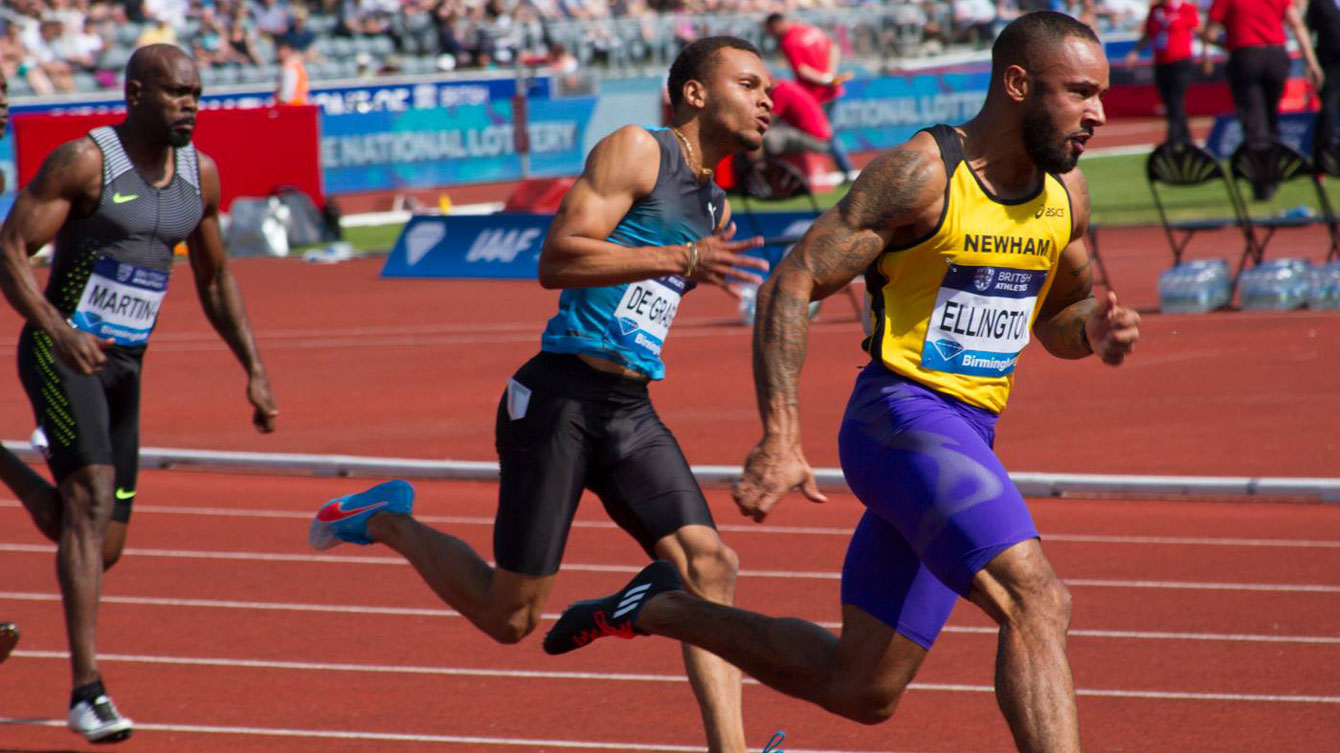 Andre De Grasse races to a 200m Diamond League victory in Birmingham, England on June 5, 2016. (Photo: Altis) 