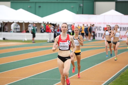 Nicole Sifuentes, headed to Rio for the 1500m after qualifying at the Canadian Track and Field Championships and Selection Trials for the 2016 Summer Olympic and Paralympic Games, in Edmonton, Alta. (Steve Boudraeu/COC).