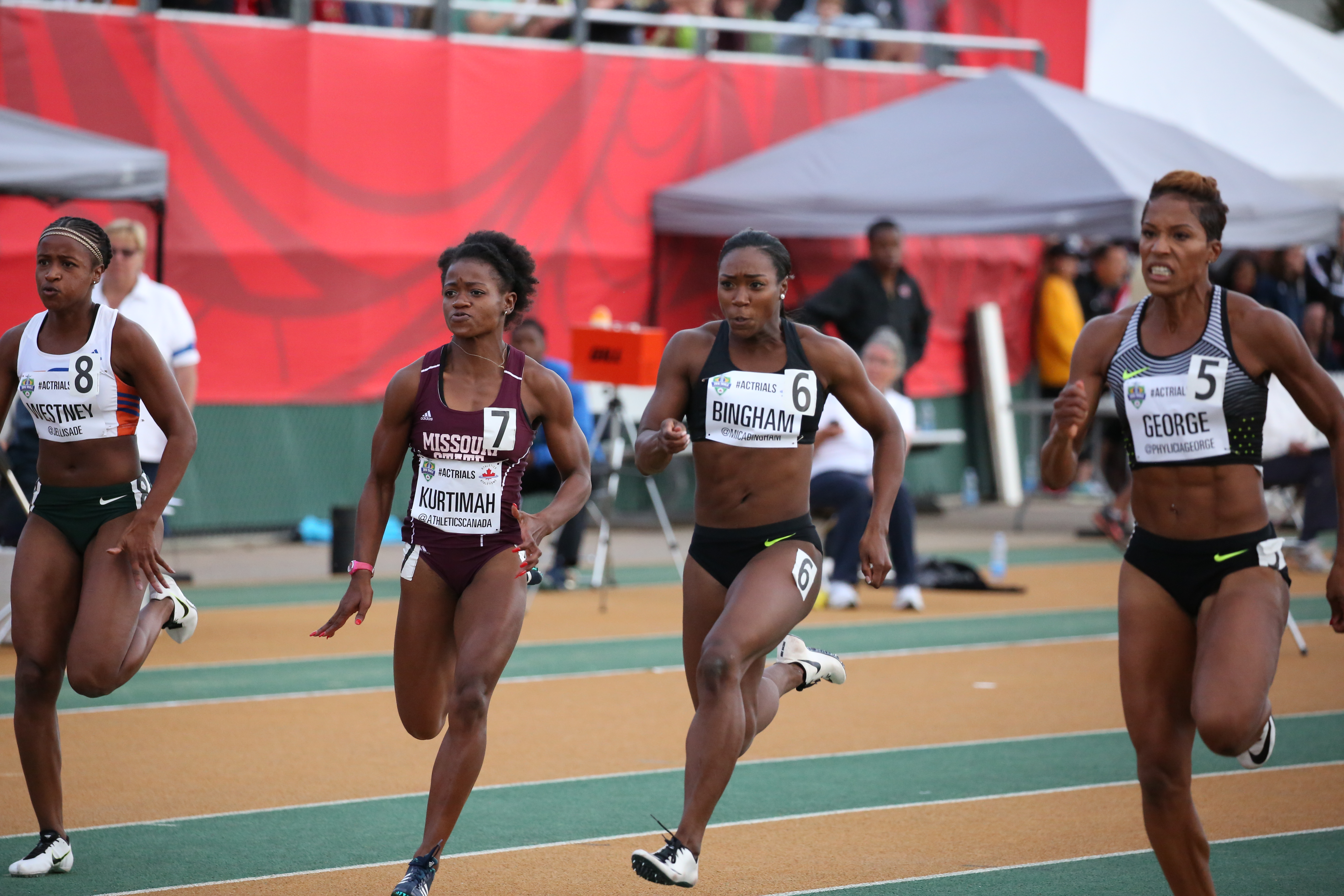 Marissa Kurtimah will be headed to Rio for the 4x100m relay at the Canadian Track and Field Championships and Selection Trials for the 2016 Summer Olympic and Paralympic Games, in Edmonton, Alta. (Steve Boudraeu/COC).