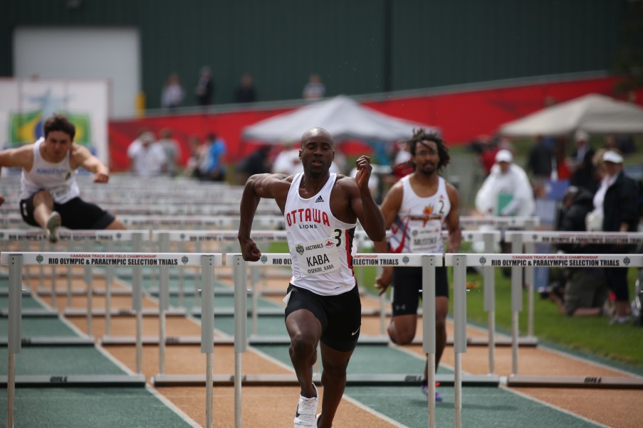 Sekou Kaba will be headed to Rio for the 100m hurdles after qualifying at at the Canadian Track and Field Championships and Selection Trials for the 2016 Summer Olympic and Paralympic Games, in Edmonton, Alta. (Steve Boudraeu/COC)