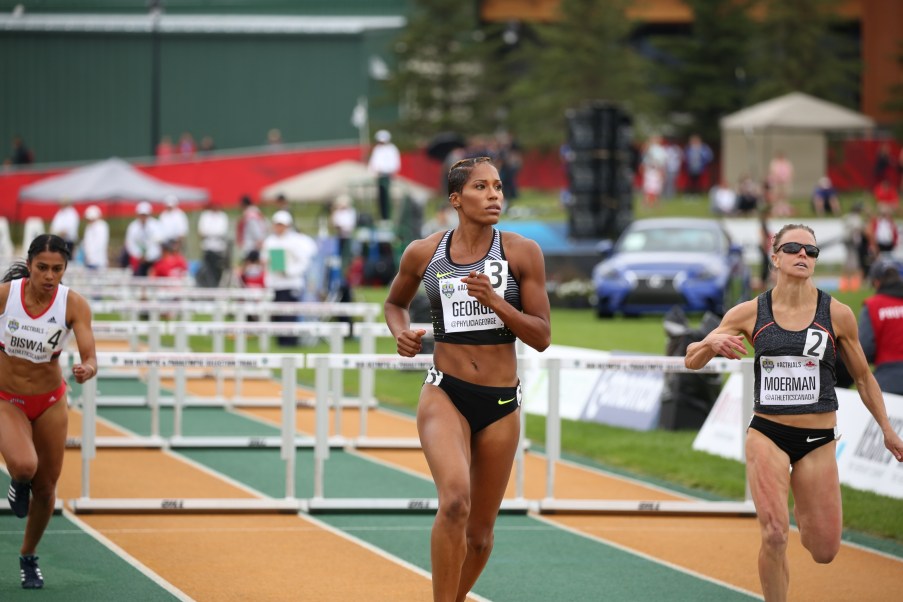 Phylicia George is headed to Rio for 100m hurdles after qualifying at the Canadian Track and Field Championships and Selection Trials for the 2016 Summer Olympic and Paralympic Games, in Edmonton, Alta. George will also be competing in the 4x100m relay (Steve Boudraeu/COC)