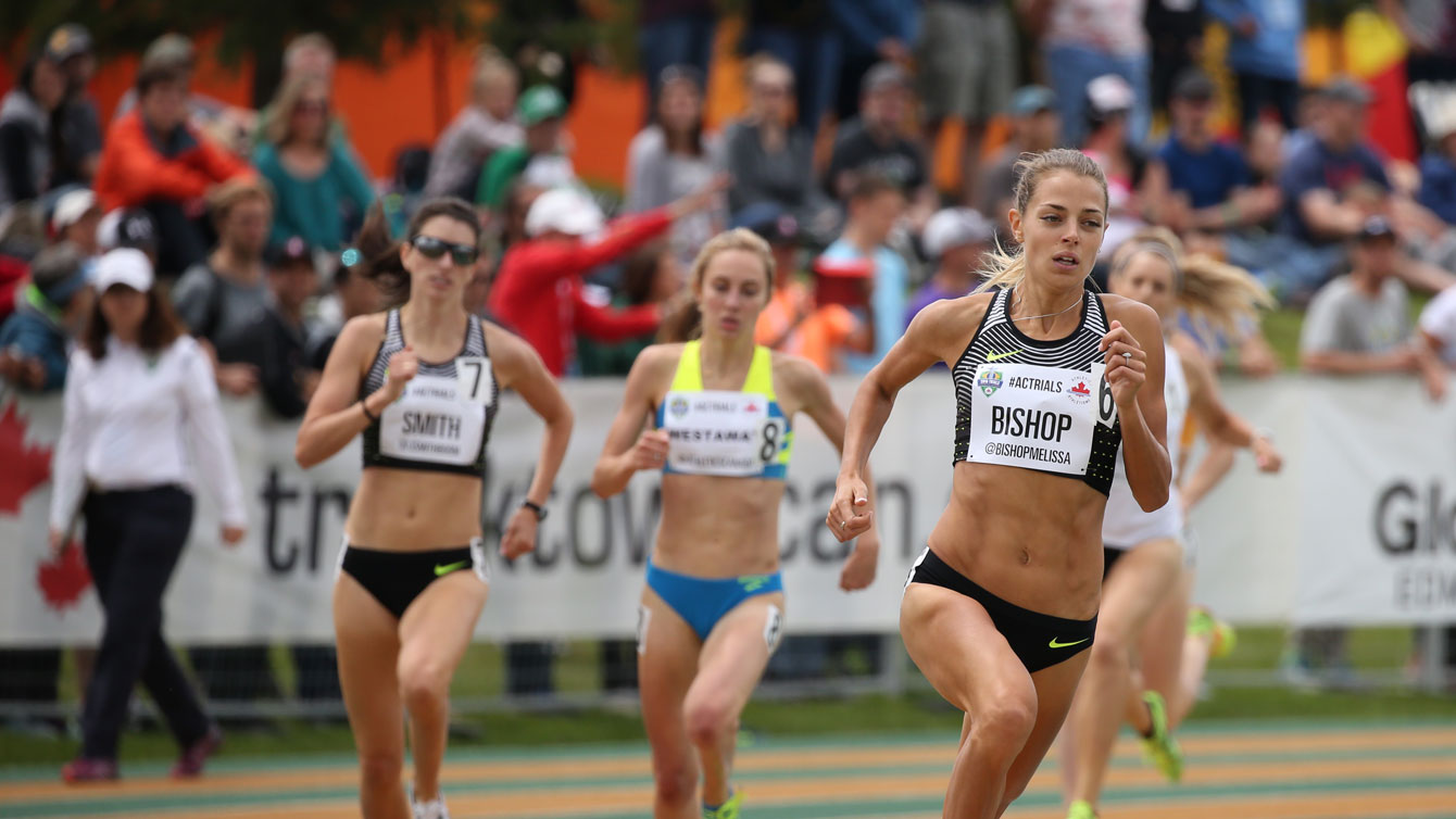 Melissa Bishop runs in the 800m final at Olympic trials on July 10, 2016.