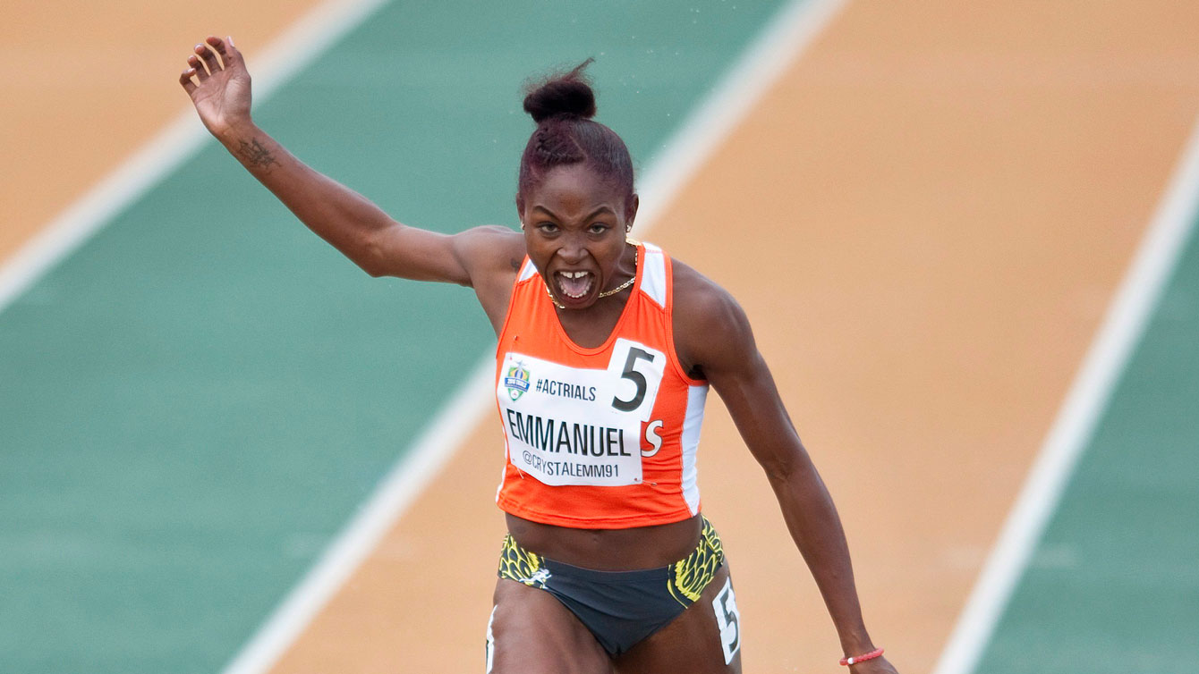 Crystal Emmanuel wins the women's 200m final at Olympic trials on July 10, 2016.