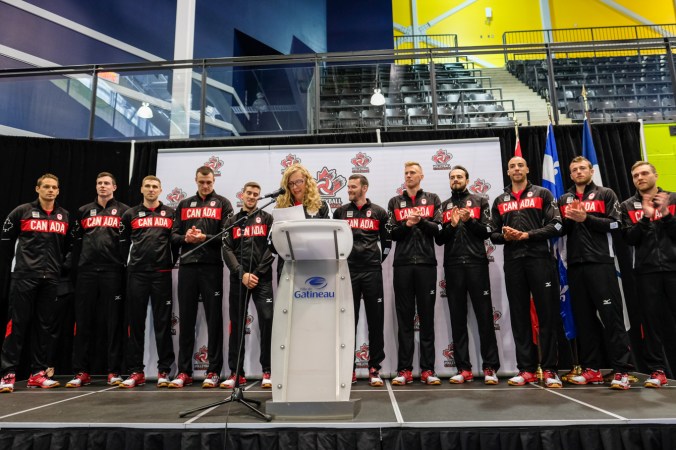 Rio 2016: Men's Indoor Volleyball Team after all receiving their jackets on July 22, 2016.