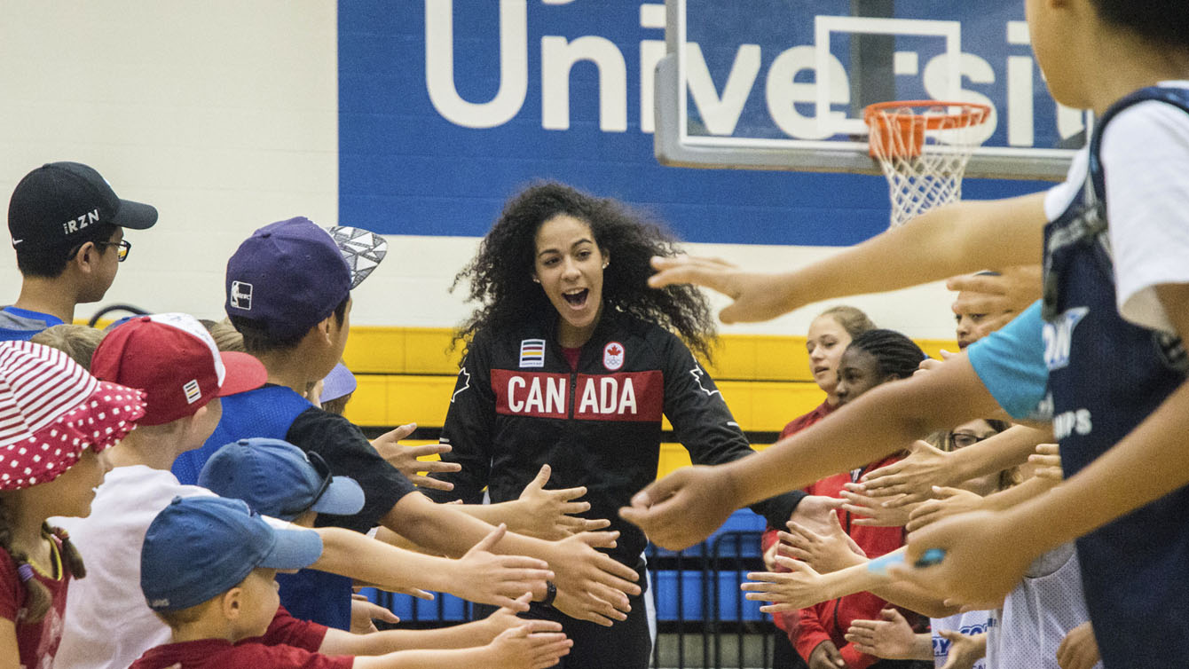Kia Nurse at the Canadian Olympic women's basketball team announcement on July 22, 2016 in Toronto. (Tavia Bakowski/COC)