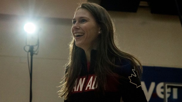 Kim Gaucher at the Team Canada basketball announcement on July 22, 2016. (Tavia Bakowski/COC)