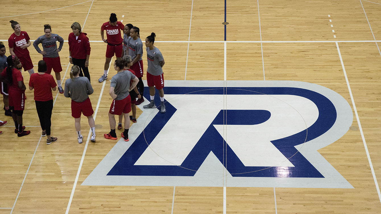 Rio 2016 women's basketball team ready for a practise at the Mattamy Athletic Centre after the team announcement on July 22, 2016.