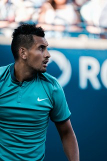 Kyrgios looking off into the distance