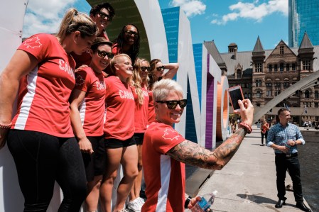 Canada's Rio 2016 Women's Rugby Sevens send-off at Toronto Nathan Phillips Square on July 26, 2016
