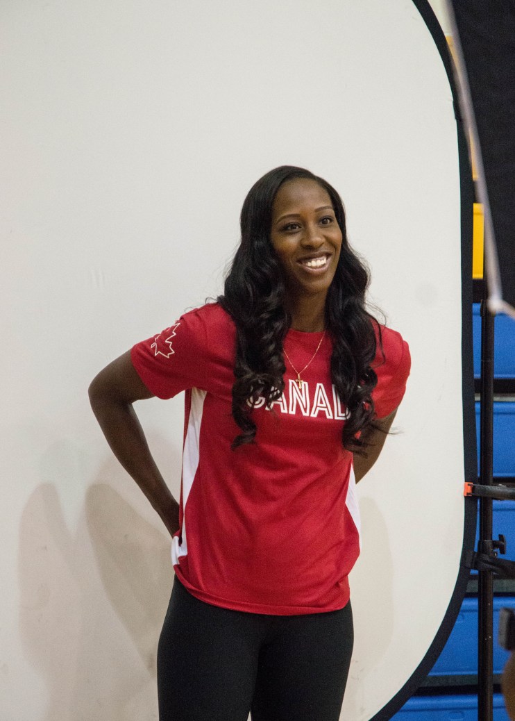 Tamara Tatham poses for her headshot before the Team Canada basketball announcement on July 22, 2016. (Tavia Bakowski/COC)