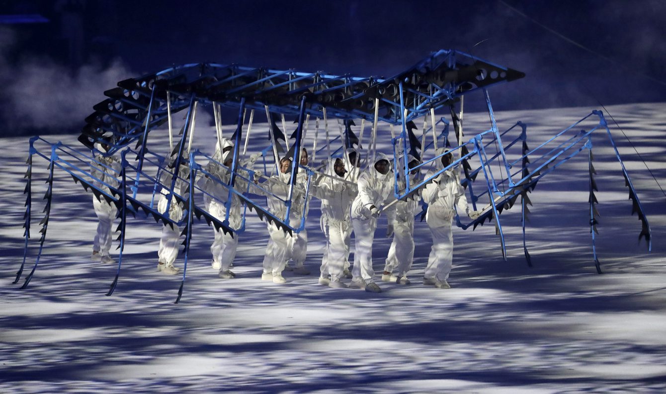 Artists perform during the opening ceremony for the 2016 Summer Olympics in Rio de Janeiro, Brazil, Friday, Aug. 5, 2016. (AP Photo/Michael Sohn)