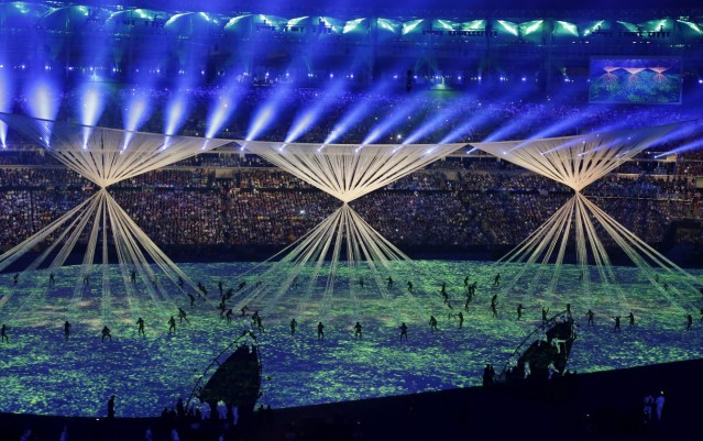 Rio Olympics Opening Ceremony Dancers perform during the opening ceremony of the 2016 Summer Olympics in Rio de Janeiro, Brazil, Friday, Aug. 5, 2016. (AP Photo/Markus Schreiber)