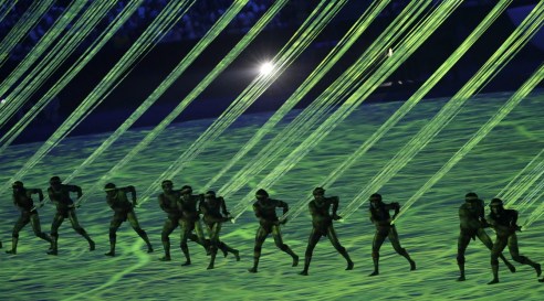 Artists perform during the opening ceremony for the 2016 Summer Olympics in Rio de Janeiro, Brazil, Friday, Aug. 5, 2016. (AP Photo/Michael Sohn)